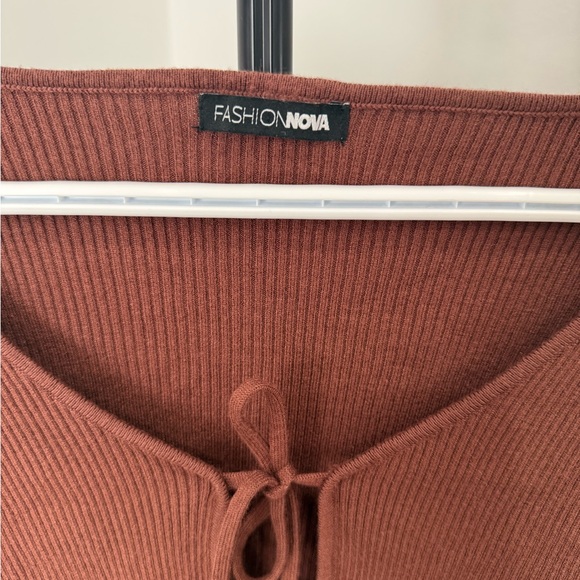 Fashion Nova Tie Front Cardigan - Picture 4 of 5